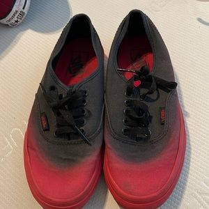 Vans authentic ombré gray and red